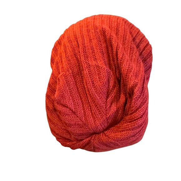 Forbusite Ribbed Knit Slouchy Beanie Hat Red Unisex One Size - Picture 3 of 9
